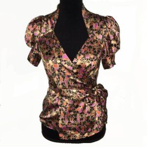 Diane Von Furstenberg Irlan Silk Wrap Top